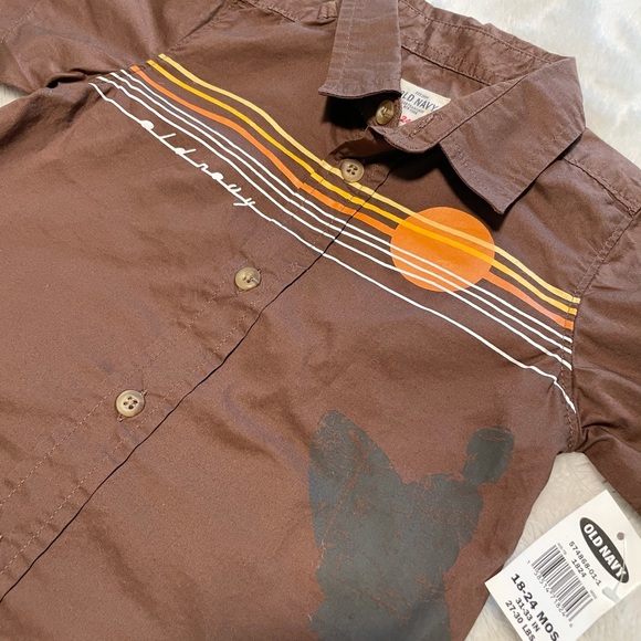 🆕Old Navy Poplin Short Sleeve Shirt 18-24 Months - Picture 7 of 7